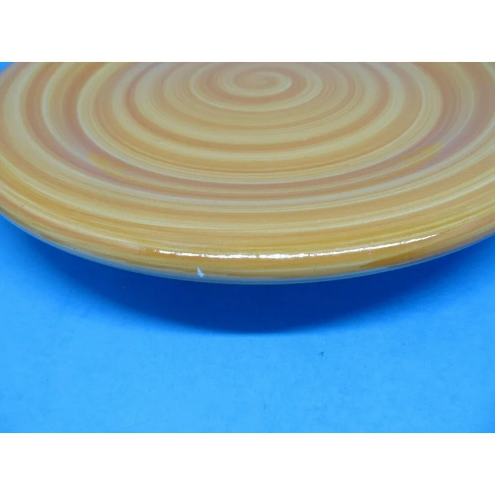 Colormate Spiral  Yellow Plates Light Use But Does Have Crazing Set Of 5 Plate